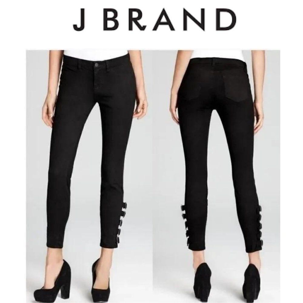 J BRAND MARA BUCKLE SKINNY JEANS sz 27 in BLACK